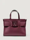 Armani Exchange Logo-plaque Tote Bag In Purple