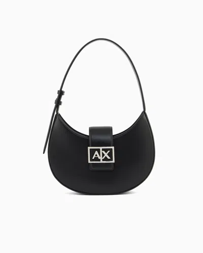 Armani Exchange Shoulder Bag In Technical Fabric In Black
