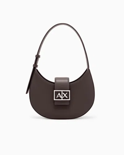 Armani Exchange Shoulder Bag In Technical Fabric In Burgundy