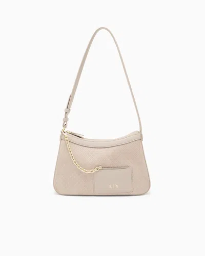 Armani Exchange Shoulder Bag In Technical Fabric In Neutral