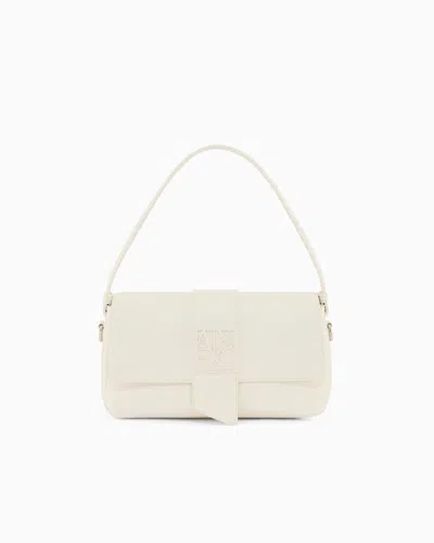 Armani Exchange Shoulder Bag In Technical Fabric In White