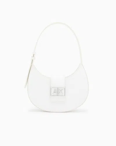 Armani Exchange Shoulder Bag In Technical Fabric In White