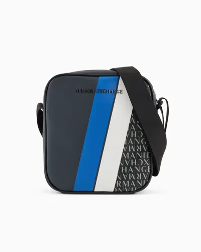 Armani Exchange Shoulder Bag With Colored Bands And Logo Print In Patterned