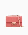 Armani Exchange Shoulder Bag With Metal Logo In Pink