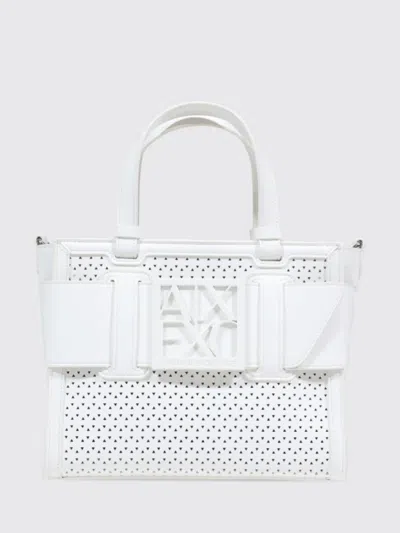 Armani Exchange Cut-out Logo-detail Tote Bag In White