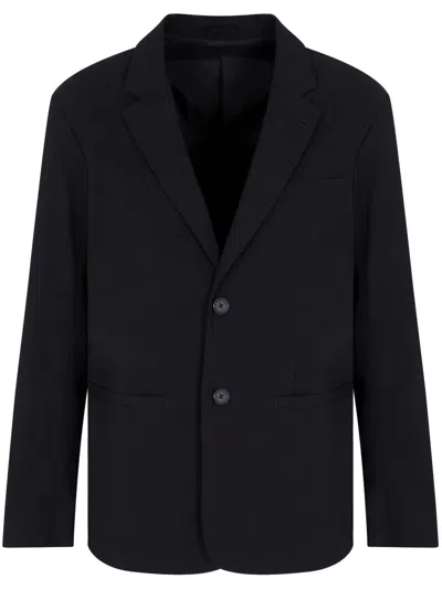 Armani Exchange Single-breasted Blazer In Black