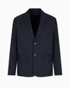 Armani Exchange Single-breasted Cotton Twill Jacket In Black