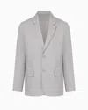 Armani Exchange Single-breasted Cotton Twill Jacket In Grey