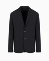 Armani Exchange Official Store Single-breasted Ultra-stretch Twill Jacket In Black