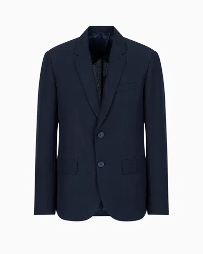 Armani Exchange Single-breasted Two-button Jacket In Blue