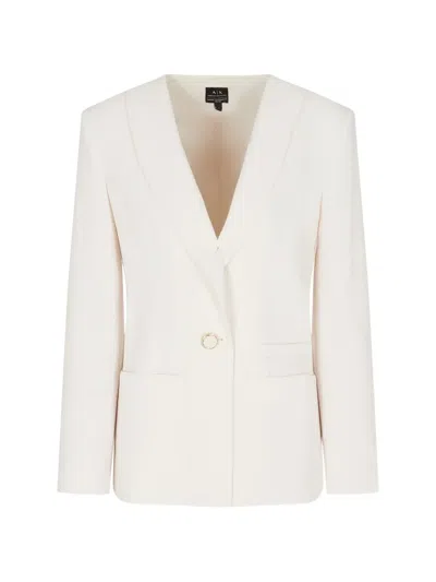 Armani Exchange Single-breasted Blazer In Animal Print