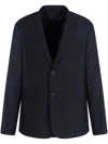 Armani Exchange Single-breasted Two-button Jacket In Blue