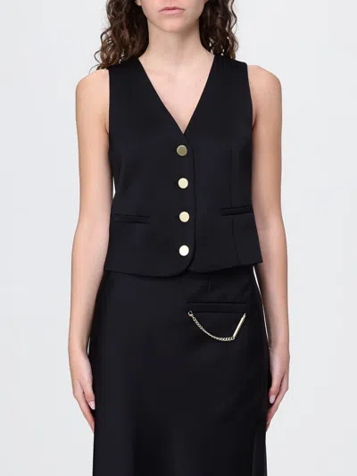 Armani Exchange Single-breasted Crepe Vest In Black