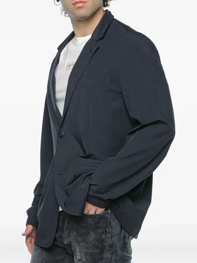 Armani Exchange Single-breasted Notched-lapel Blazer In Blue