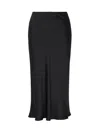 Armani Exchange Asv Satin Midi Skirt In Black