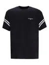 Armani Exchange Sleeve-stripe Cotton T-shirt In Black