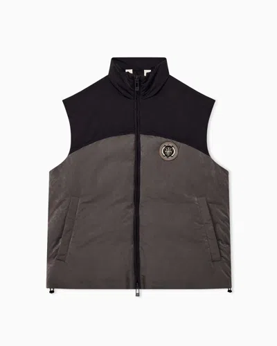 Armani Exchange Sleeveless Blouson Jacket In Brown