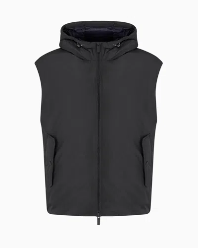 Armani Exchange Sleeveless Jacket With Hood In Black