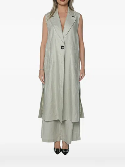 Armani Exchange Sleeveless Notched-lapel Coat In Animal Print