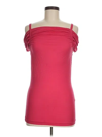 Pre-owned Armani Exchange Sleeveless Top Burgundy Strapless Neckline Tops