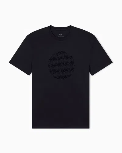 Armani Exchange Slim Fit Circle Print T-shirt In Black