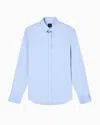 Armani Exchange Slim Fit Cotton Shirt In Blue