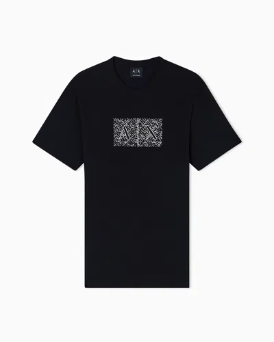 Armani Exchange Slim Fit Cotton T-shirt In Black