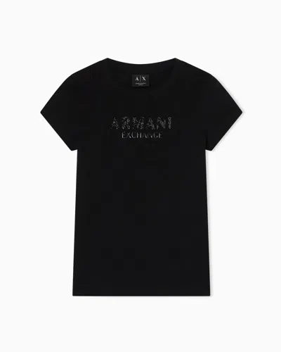 Armani Exchange Slim Fit Cotton T-shirt In Black