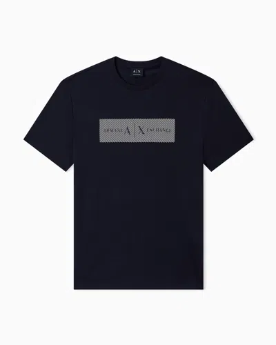 Armani Exchange Blue Slim Graphic T-shirt In Black