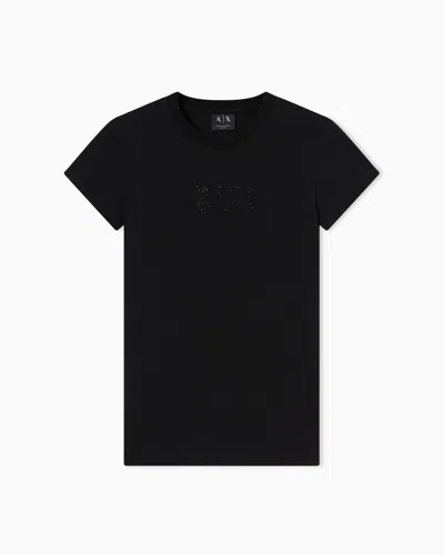 Armani Exchange Slim Fit Cotton T-shirt In Black