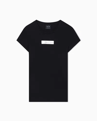 Armani Exchange Slim Fit Cotton T-shirt In Black
