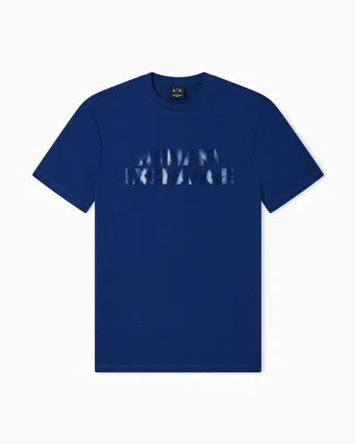 Armani Exchange Slim Fit Cotton T-shirt In Blue