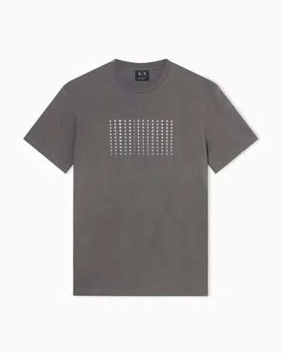 Armani Exchange Slim Fit Cotton T-shirt In Gray