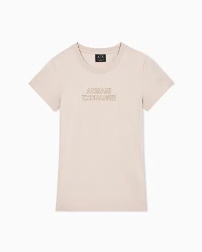 Armani Exchange Slim Fit Cotton T-shirt In Neutral