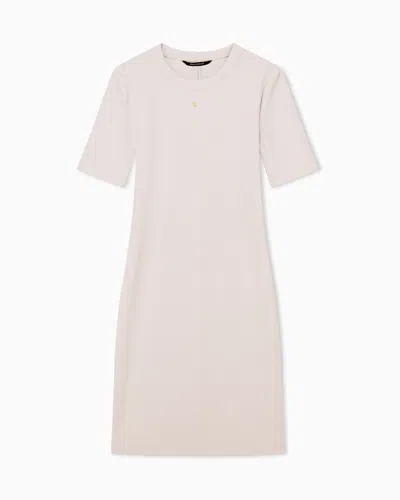 Armani Exchange Slim Fit Dress In Recycled Heavy Rib Jersey In Gold