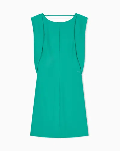 Armani Exchange Slim Fit Dress In Recycled Twill With Rib Details In Multi
