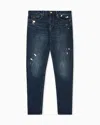 Armani Exchange Slim Fit Jeans In Denim Fleece In Blue