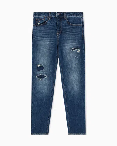 Armani Exchange Slim Fit Jeans In Stretch Denim In Blue