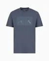 Armani Exchange Slim Fit Jersey T-shirt With Logo In Blue