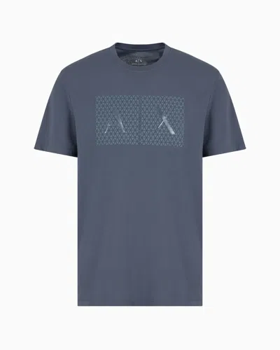 Armani Exchange Slim Fit Jersey T-shirt With Logo In Blue