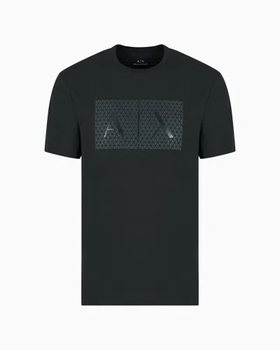 Armani Exchange Slim Fit Jersey T-shirt With Logo In Green