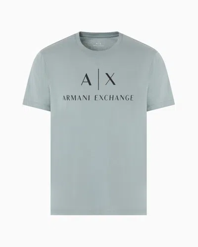 Armani Exchange Slim Fit Jersey T-shirt With Logo In Green