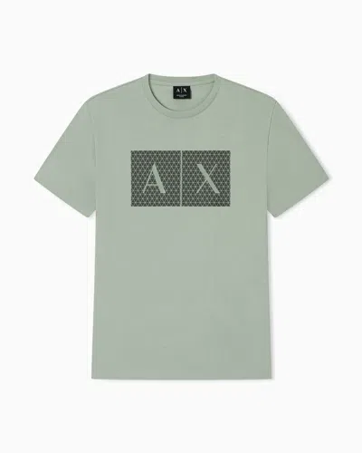Armani Exchange Slim Fit Jersey T-shirt With Logo In Green