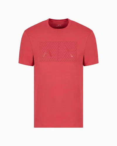 Armani Exchange Slim Fit Jersey T-shirt With Logo In Red