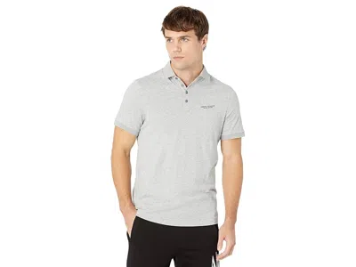 Armani Exchange Slim Fit Milano/new York Logo Polo In Gray
