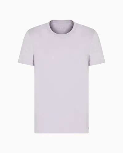 Armani Exchange Slim Fit Pima Cotton T-shirt In Purple