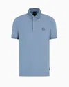 Armani Exchange Slim Fit Polo In Stretch Piquet In Light Blue