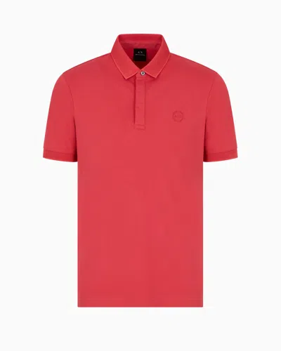 Armani Exchange Slim Fit Polo In Stretch Piquet In Red