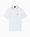 Armani Exchange Slim Fit Polo Shirt With Logo And Piping In White