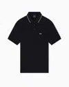 Armani Exchange Slim Fit Polo Shirt With Logo And Piping In Black
